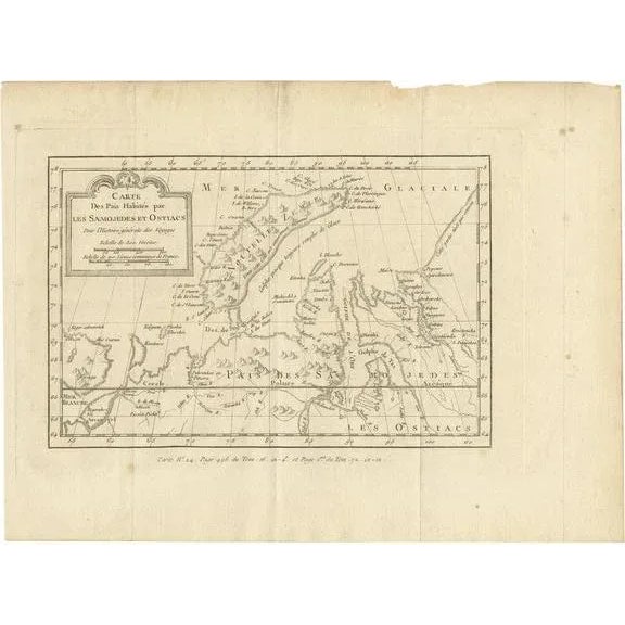Mid 18th Century Antique Map of the Country Inhabited by the Samoyedic and Khanty People, 1768 For Sale - Image 5 of 5