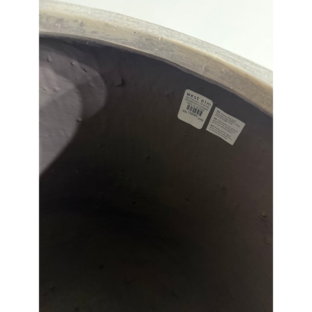 Contemporary West Elm Round Stone Indoor/Outdoor Planter For Sale - Image 3 of 3