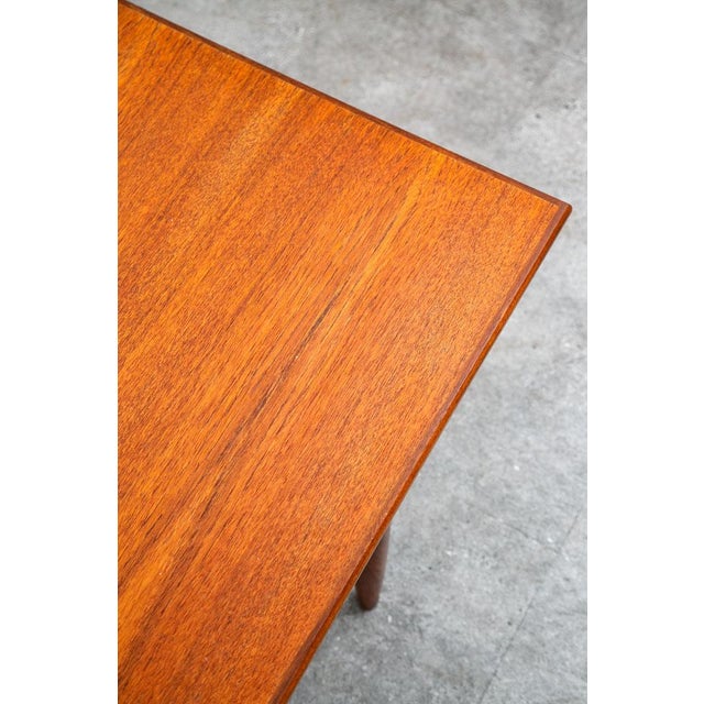 Brown 1960s Mid Century Danish Modern Coffee Table Solid Teak Vintage Surfboard Shelf Retro For Sale - Image 8 of 12