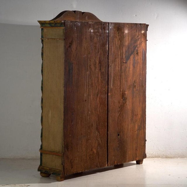 18th Century Baroque Wardrobe in Painted Pine, Central Europe, 1794 For Sale - Image 5 of 6