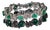 Late 20th Century Gia Natural 15cts Brazilian Emerald Diamond 18k White Gold Bracelet For Sale