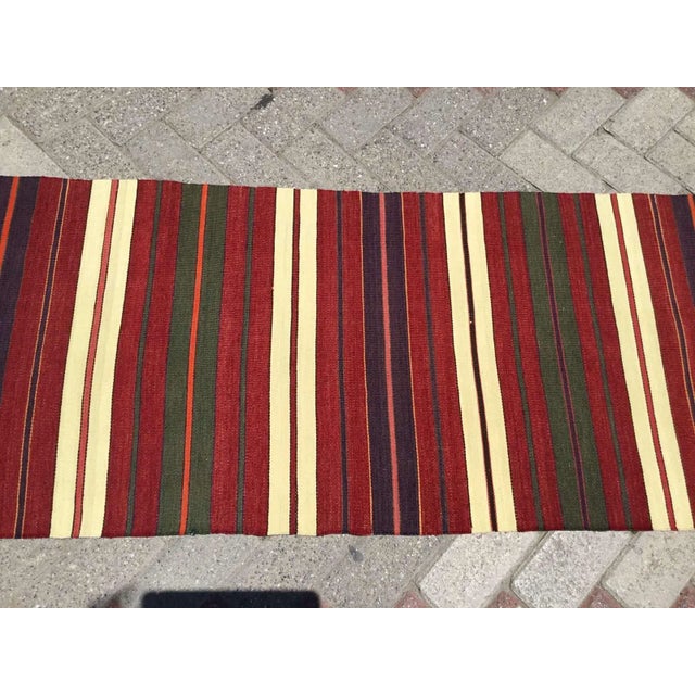 Mid-Century Modern Handmade Turkish Kilim Runner - 24.5" X 102" For Sale - Image 3 of 10