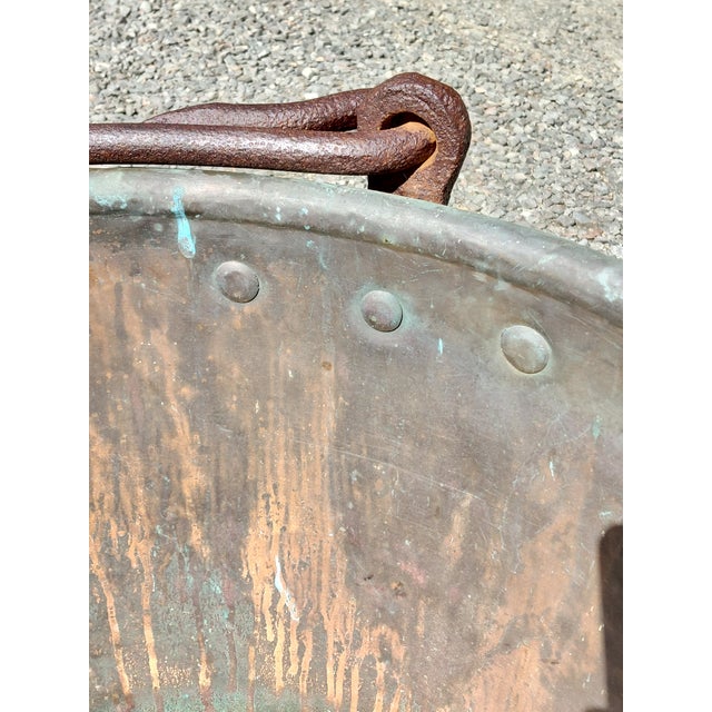 Antique Copper Apple Butter Kettle C. 1890 For Sale - Image 14 of 17
