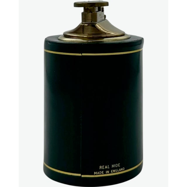 Mid-Century Modern Vintage Jaguar Green Leather Table Lighter Made in England For Sale - Image 3 of 11