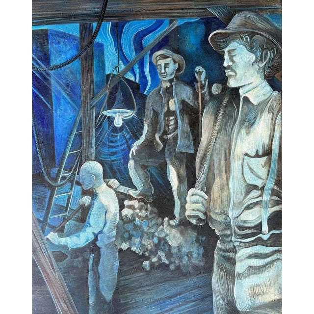 Late 20th Century Monumental Wpa Style Painting by Chicago Artist Amelia Helper For Sale - Image 4 of 7