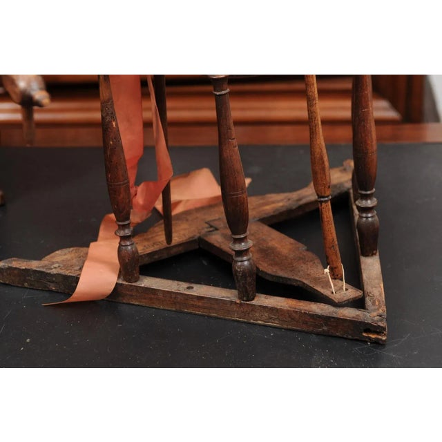 Rustic French Spinning Wheel with Original Parts from the 18th Century For Sale - Image 9 of 12
