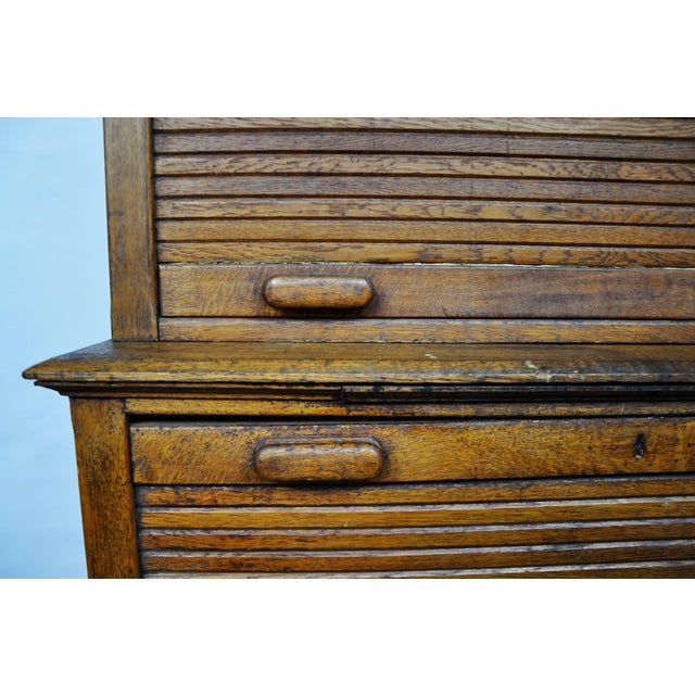 Antique Dutch Art Deco Roll Top File Cabinet Chairish