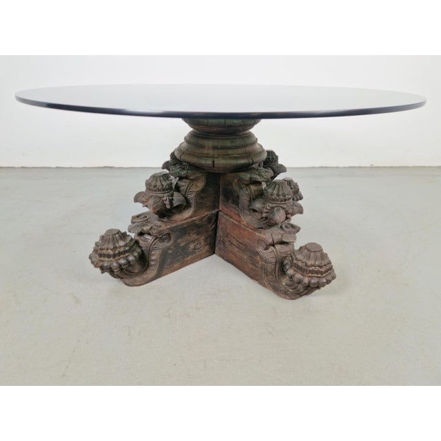 Anglo-Indian Hand-Carved Hardwood and Glass Coffee Table, 1890s For Sale - Image 9 of 18