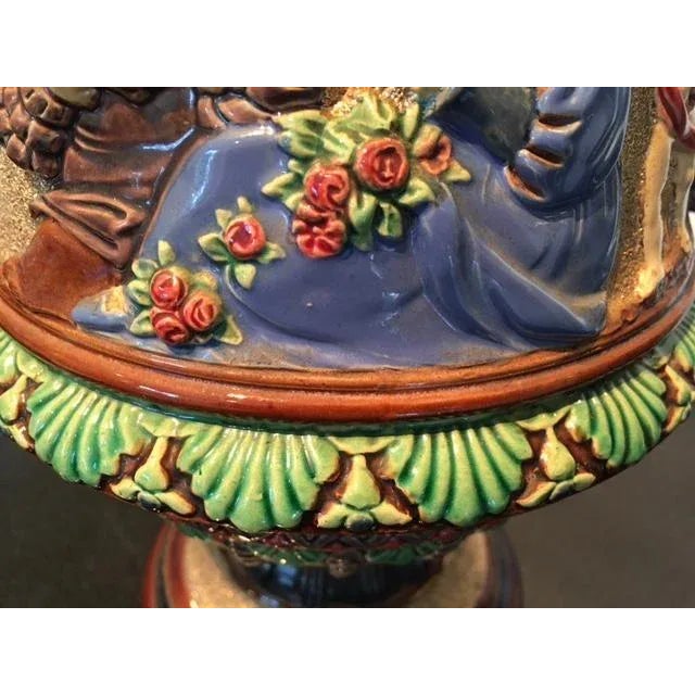 Large 19th Century Majolica 2 Handled Urn by Wilhelm Schiller and Son For Sale - Image 9 of 13