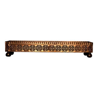 Vintage Arts & Crafts Copper Geometric Relief Rectangular Tray For Sale