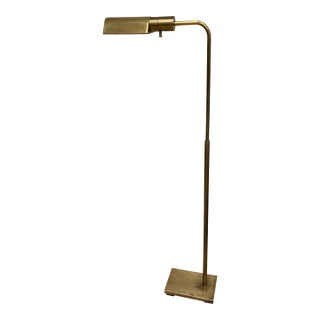 Visual Comfort Studio Adjustable Antique Brass Floor Lamp For Sale