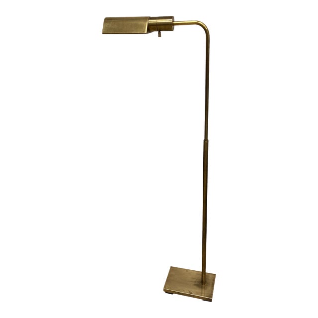 Visual Comfort Studio Adjustable Antique Brass Floor Lamp For Sale