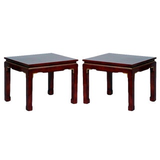 Chic French 60's Asian Inspired Lacquer Tables - a Pair For Sale