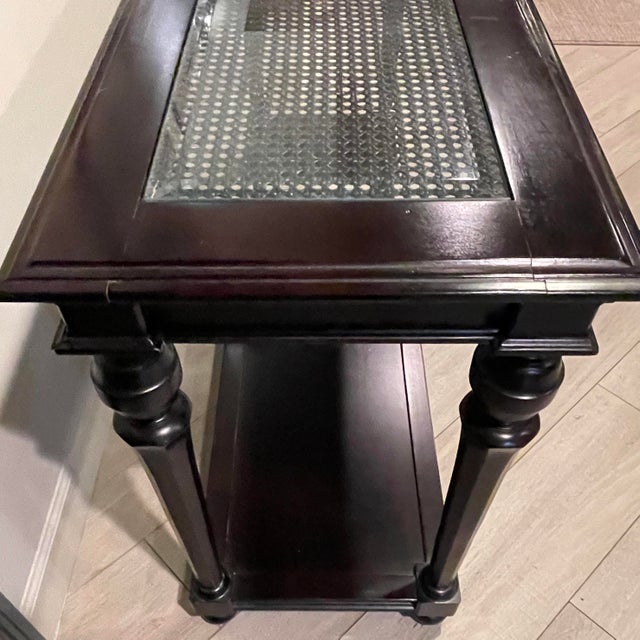 Restoration Hardware Console Table With Caned Top Chairish