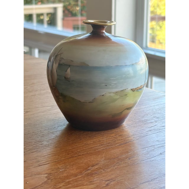 Antique Vienna Austria Porcelain Vase – Seascape Painting, Count Thun Factory (1890-1908) For Sale - Image 4 of 12