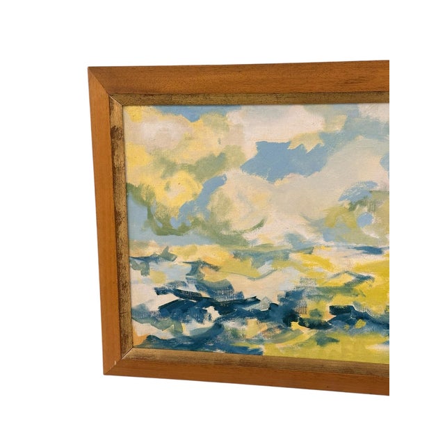 Large Framed Original Abstract Oil Painting of Sky - Unsigned For Sale - Image 4 of 10