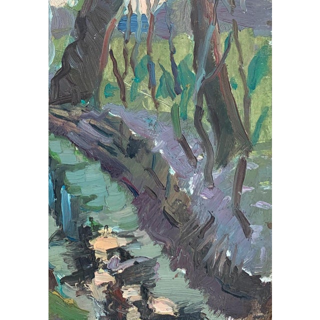 Forest Landscape Oil Painting, Ukrainian Art, 1960s For Sale - Image 6 of 6