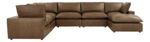 Cali Brown Leather Modular Large Chaise Sectional