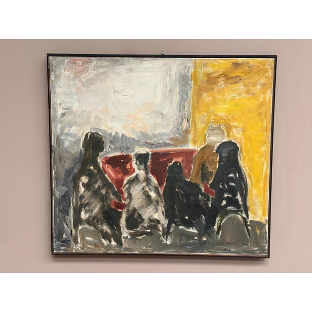Max Bilde, Figure Composition, 1961, Oil Painting on Canvas, Framed For Sale - Image 9 of 18
