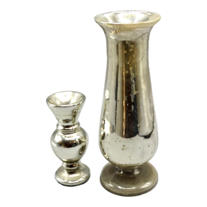 Antique Mercury Glass Vases, Set of 2