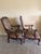 Elegant pair of Century Furniture carved occasional armchairs, model/frame #3217, dating to the circa 1990s. Crafted in a...