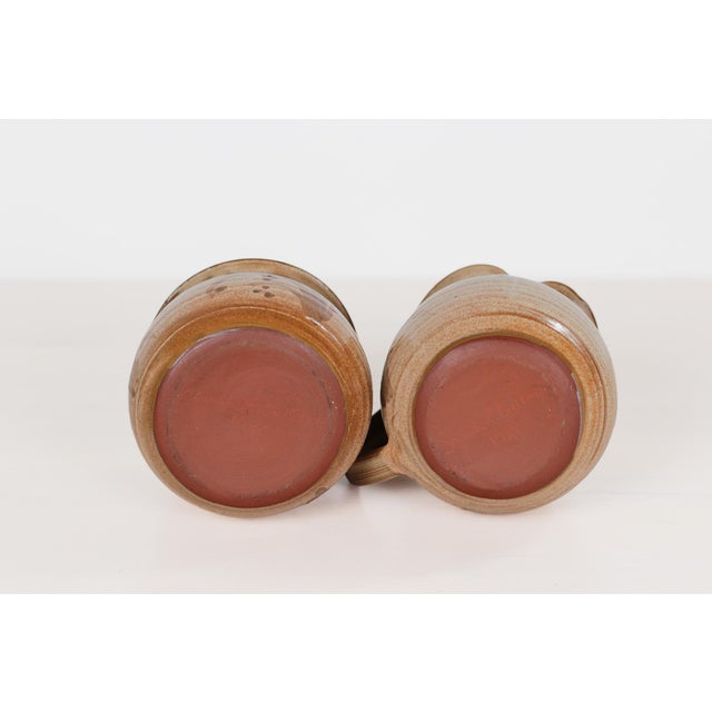 1988 Handmade Studio Pottery Sugar Bowl & Creamer Set | Signed by Artist For Sale - Image 9 of 12