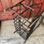 Vintage Industrial Black Metal Magazine Rack/Log Holder Geometric Wire Design For Sale - Image 9 of 10