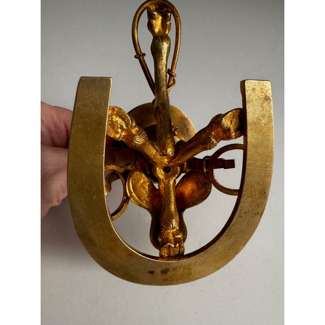 Gold Antique Victorian Equestrian Chamberstick Candleholder C. 1860-1890 For Sale - Image 8 of 10