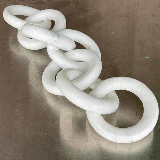 Vintage Boho Carved Marble Chain Sculpture For Sale - Image 14 of 14