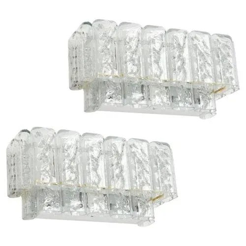 Brass and Murano Glasses Wall Sconces attributed to Doria, Germany, 1960s For Sale - Image 10 of 10