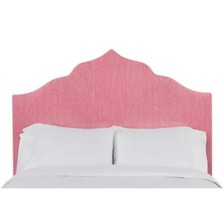 Clementine California King Headboard, Rose Linen For Sale