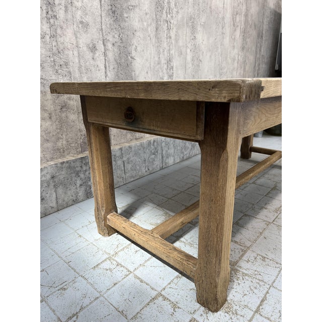 Rustic Farmhouse Refectory Dining Table in Oak For Sale - Image 6 of 13
