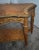 Brown Vintage Ornate Carved & Inlaid Tuscan Style Marble Trimmed Console Table W/Shelf For Sale - Image 8 of 12