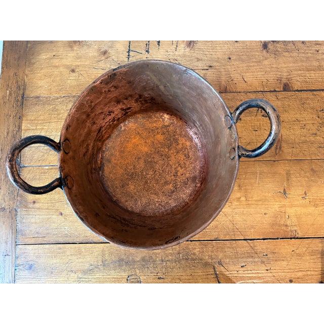 Antique Hand Hammered Copper Pot/Kettle Rounded Bottom For Sale - Image 4 of 9