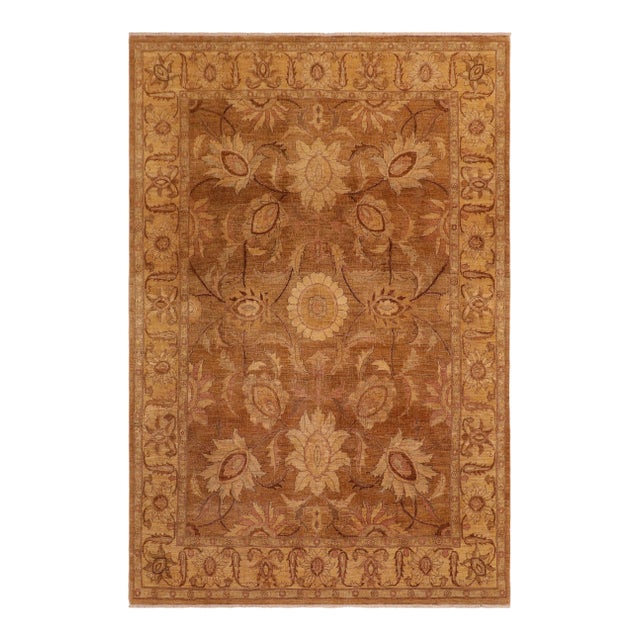 1980s Vintage Rustic Gold Wool Rug For Sale