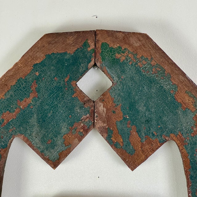 Vintage Pair of Salvaged Western Native Design Wood Elements With Remnant Paint For Sale In New York - Image 6 of 15