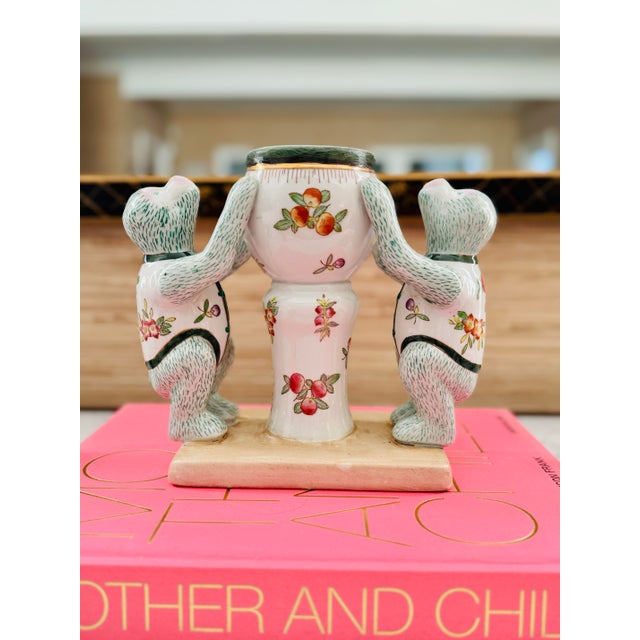 Late 20th Century Petite Vase, Orchid Vase With Chinoiserie Monkeys For Sale - Image 5 of 8