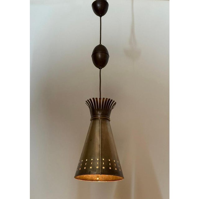 Scandinavian Brass Diablo Pendant Light, 1950s For Sale - Image 4 of 16