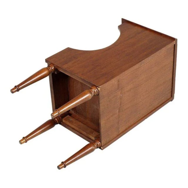 Vintage Walnut Magazine Rack or Nightstand, 1940s For Sale - Image 6 of 7