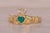 1990s The Dingle: Irish Made Designer Signed Green Agate and Natural Diamond Claddagh Ring For Sale - Image 5 of 11