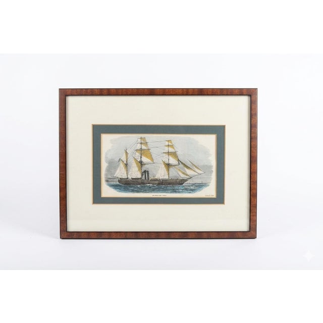 H. M. Steam-Ship Tiger, Hand-Tinted Lithograph, 1854, Framed For Sale - Image 8 of 8