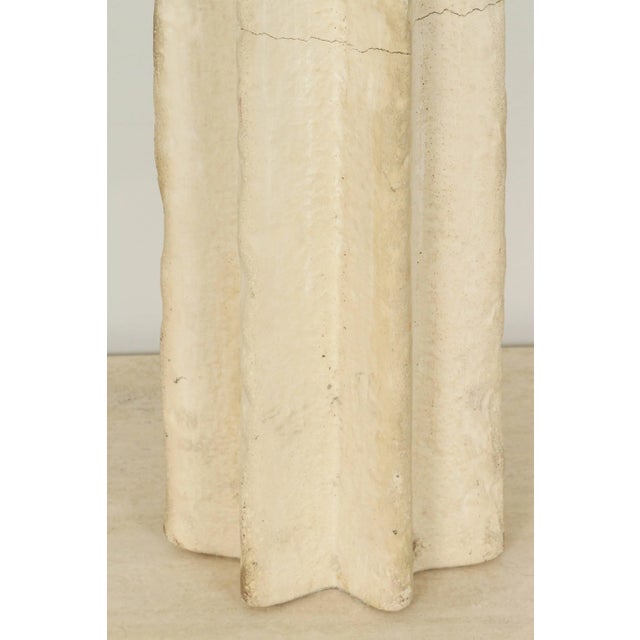 1930s Large Fluted Rough-Hewn Stone Table Lamp For Sale - Image 5 of 7