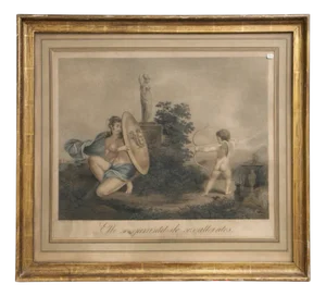 Scene with Medusa, Engraving, 1920s-1940s, Framed