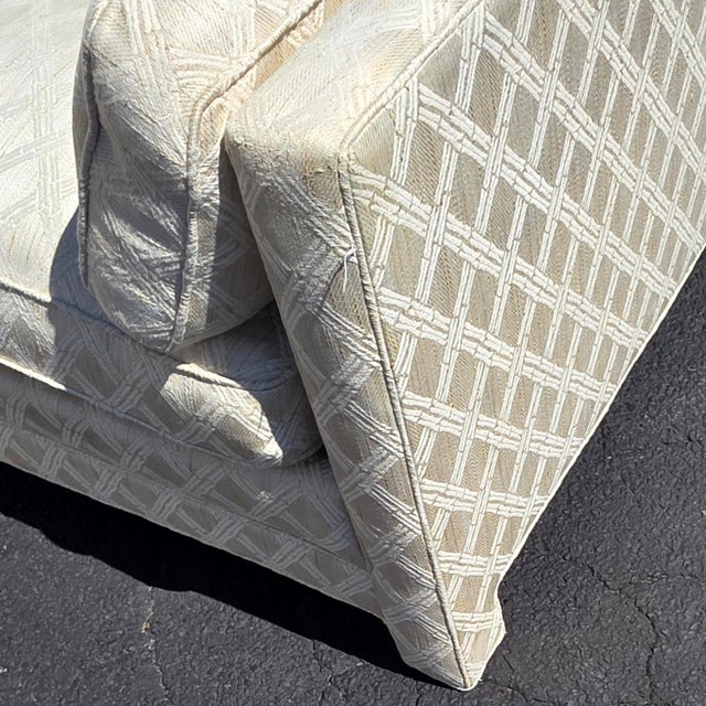 Mid-Century W & J Sloane Tuxedo Sectional Sofa in Custom Geometric Jacquard Upholstery For Sale - Image 9 of 14