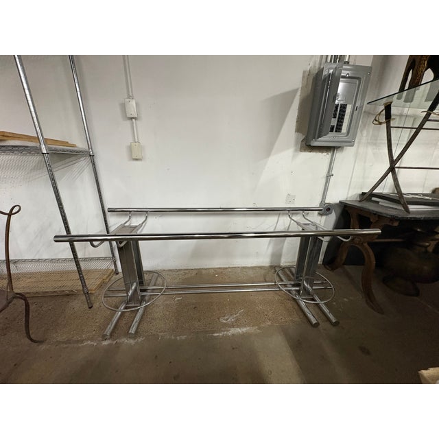 Mid-Century Modern 1960s Italian Modern Chrome Dining Table Base Designed by Romeo Rega For Sale - Image 3 of 16