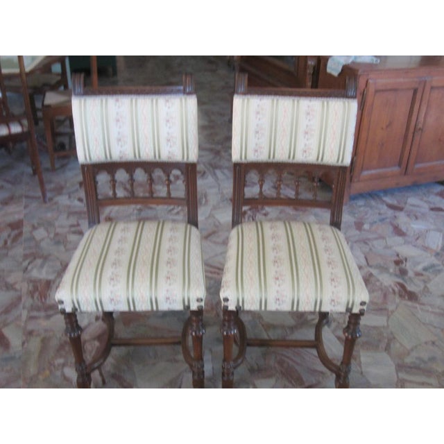 Baroque Antique French Dining Chairs in Walnut, Set of 6 For Sale - Image 3 of 13