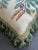 2000s Fine Wool and Silk Blend Aubusson Weave Blue Gold Fruit Tree Design Pillow For Sale - Image 4 of 5