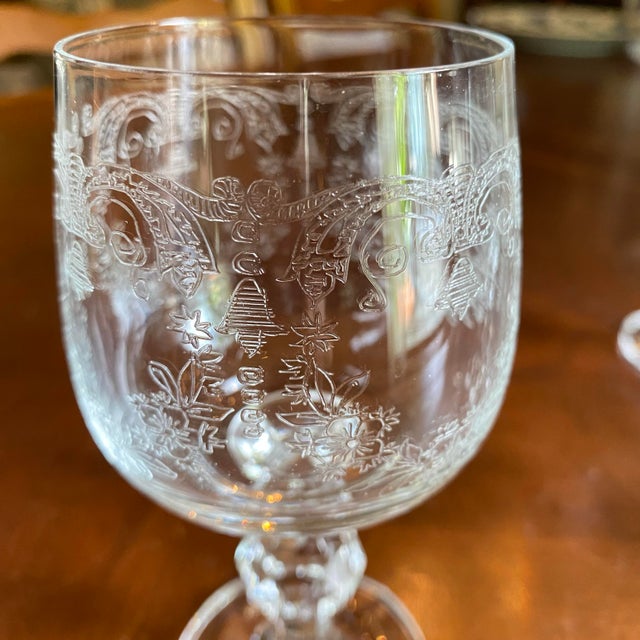 Bohemia Cascade Fine Lead Crystal Wine Goblets - Set of 4 For Sale In Sacramento - Image 6 of 8