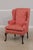 1990s Hancock & Moore Damask Upholstered Wing Chair For Sale - Image 5 of 14