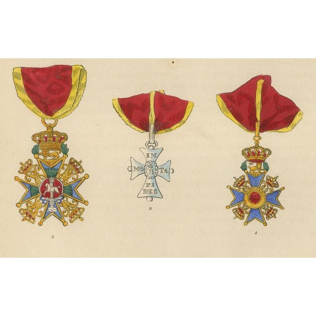 19th Century Plate XVII Orders of Brunswick and Order of Henry the Lion Insignia, 1844 For Sale - Image 5 of 9